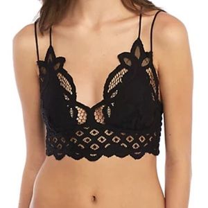 Free People Intimately Black Crochet Lace Bralette